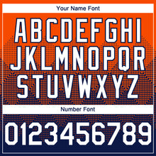 Load image into Gallery viewer, Custom Orange White-Navy 3D Gradient Square Shape Authentic Baseball Jersey