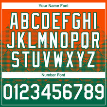 Load image into Gallery viewer, Custom Orange White-Kelly Green 3D Gradient Square Shape Authentic Baseball Jersey