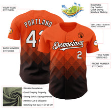 Load image into Gallery viewer, Custom Orange White-Brown 3D Gradient Square Shape Authentic Baseball Jersey