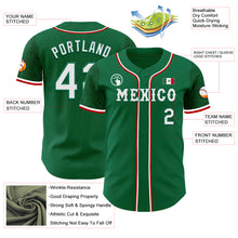 Load image into Gallery viewer, Custom Kelly Green White-Red 3D Mexico Mexican Flag Authentic Baseball Jersey
