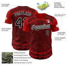 Load image into Gallery viewer, Custom Red Black-White 3D Mexico Authentic Baseball Jersey