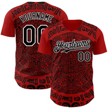 Load image into Gallery viewer, Custom Red Black-White 3D Mexico Authentic Baseball Jersey