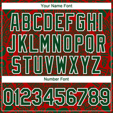 Load image into Gallery viewer, Custom Red Green-White 3D Mexico Authentic Baseball Jersey