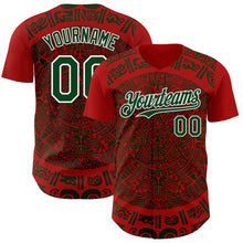 Load image into Gallery viewer, Custom Red Green-White 3D Mexico Authentic Baseball Jersey