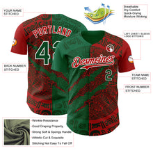 Load image into Gallery viewer, Custom Red Green Kelly Green-White 3D Mexico Scratch Authentic Baseball Jersey