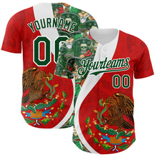 Load image into Gallery viewer, Custom Red Green-White 3D Mexico Authentic Baseball Jersey