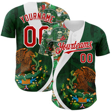 Load image into Gallery viewer, Custom Green Red Kelly Green-White 3D Mexico Authentic Baseball Jersey