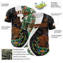 Load image into Gallery viewer, Custom Black Kelly Green Texas Orange-White 3D Mexico Authentic Baseball Jersey