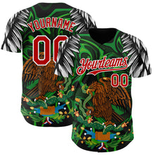 Load image into Gallery viewer, Custom Black Red-White 3D Mexico Authentic Baseball Jersey