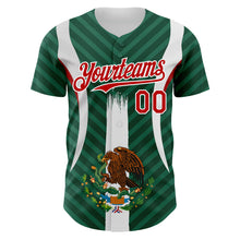 Load image into Gallery viewer, Custom Green Red Kelly Green-White 3D Mexico Authentic Baseball Jersey