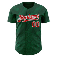 Load image into Gallery viewer, Custom Kelly Green Red-White 3D Mexico Authentic Baseball Jersey