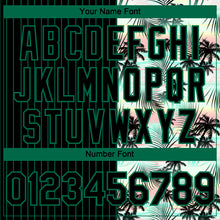 Load image into Gallery viewer, Custom Black Kelly Green 3D Pattern Design Pinstripe Tropical Palm Leaves Authentic Baseball Jersey