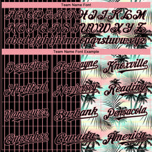 Load image into Gallery viewer, Custom Black Medium Pink 3D Pattern Design Pinstripe Tropical Palm Leaves Authentic Baseball Jersey