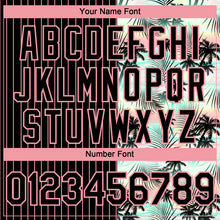 Load image into Gallery viewer, Custom Black Medium Pink 3D Pattern Design Pinstripe Tropical Palm Leaves Authentic Baseball Jersey