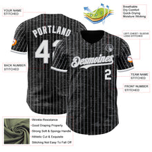Load image into Gallery viewer, Custom Black Gray Pinstripe White 3D Pattern Design Fragment Art Authentic Baseball Jersey