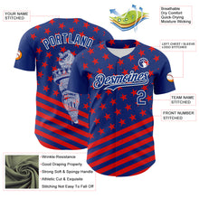 Load image into Gallery viewer, Custom Royal Red-White 3D Patriotic American Flag Authentic Baseball Jersey