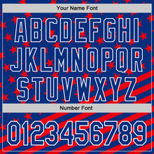 Load image into Gallery viewer, Custom Royal Red-White 3D Patriotic American Flag Authentic Baseball Jersey