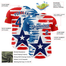 Load image into Gallery viewer, Custom White US Navy Blue-Red 3D Patriotic American Flag Authentic Baseball Jersey