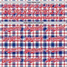 Load image into Gallery viewer, Custom White Fire Red-Royal 3D Pattern Design Patriotic American Symbol Plaid Authentic Baseball Jersey