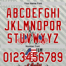 Load image into Gallery viewer, Custom Gray Red-White 3D Patriotic American Flag And Statue of Liberty Authentic Baseball Jersey