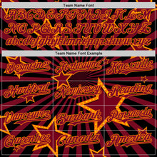 Load image into Gallery viewer, Custom Black Maroon-Bay Orange 3D Pattern Design Patriotic American Symbol Star Authentic Baseball Jersey