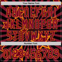 Load image into Gallery viewer, Custom Black Maroon-Bay Orange 3D Pattern Design Patriotic American Symbol Star Authentic Baseball Jersey