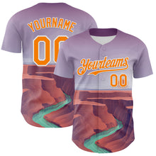 Load image into Gallery viewer, Custom Purple Bay Orange-White 3D Pattern Design Patriotic American Symbol Grand Canyon And Colorado River Authentic Baseball Jersey