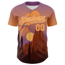 Load image into Gallery viewer, Custom Purple Bay Orange-White 3D Pattern Design Patriotic American Symbol Desert Authentic Baseball Jersey