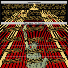 Load image into Gallery viewer, Custom Black Red-Old Gold 3D Pattern Design Patriotic American Symbol Statue of Liberty Authentic Baseball Jersey