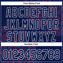 Load image into Gallery viewer, Custom Navy White 3D Pattern Design Patriotic American Spirit Firework Authentic Baseball Jersey