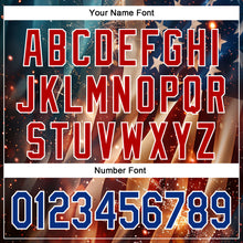 Load image into Gallery viewer, Custom Blue Royal Red-White 3D Patriotic American Flag Authentic Baseball Jersey