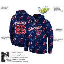 Load image into Gallery viewer, Custom Stitched Navy Red-White Christmas 3D Sports Pullover Sweatshirt Hoodie
