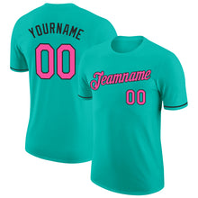 Load image into Gallery viewer, Custom Aqua Pink-Black Performance T-Shirt