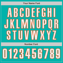 Load image into Gallery viewer, Custom Aqua White-Orange Authentic Baseball Jersey