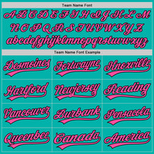 Load image into Gallery viewer, Custom Aqua White Pinstripe Pink-Black Authentic Baseball Jersey