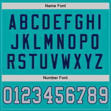 Load image into Gallery viewer, Custom Aqua Gray-Navy Mesh Authentic Throwback Football Jersey