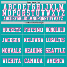 Load image into Gallery viewer, Custom Aqua Pink-White Mesh Authentic Throwback Football Jersey