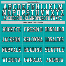 Load image into Gallery viewer, Custom Aqua Black-White Mesh Authentic Throwback Football Jersey