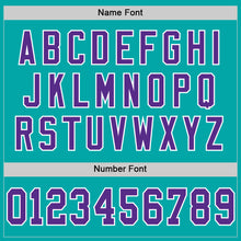 Load image into Gallery viewer, Custom Aqua Purple-White Mesh Authentic Throwback Football Jersey