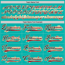 Load image into Gallery viewer, Custom Aqua Vintage USA Flag Cream-Black Hockey Lace Neck Jersey