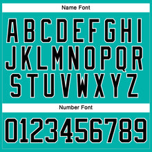 Load image into Gallery viewer, Custom Aqua Black-White Hockey Lace Neck Jersey