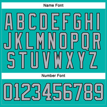 Load image into Gallery viewer, Custom Aqua Gray-Black Hockey Lace Neck Jersey