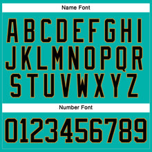 Load image into Gallery viewer, Custom Aqua Black-Old Gold Hockey Lace Neck Jersey