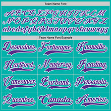 Load image into Gallery viewer, Custom Aqua Purple-White Hockey Lace Neck Jersey