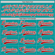 Load image into Gallery viewer, Custom Aqua Red-White Hockey Jersey