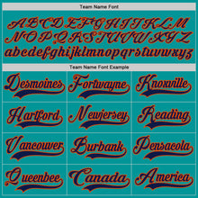 Load image into Gallery viewer, Custom Aqua Navy-Orange Hockey Jersey