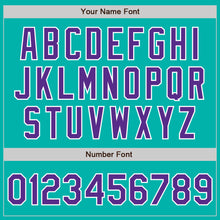 Load image into Gallery viewer, Custom Aqua Purple-White Authentic Baseball Jersey