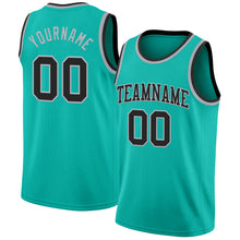 Load image into Gallery viewer, Custom Aqua Black-Gray Authentic Basketball Jersey