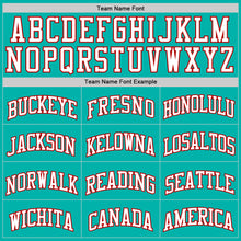 Load image into Gallery viewer, Custom Aqua White-Red Authentic Basketball Jersey