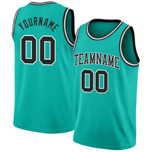 Load image into Gallery viewer, Custom Aqua Black-White Authentic Basketball Jersey